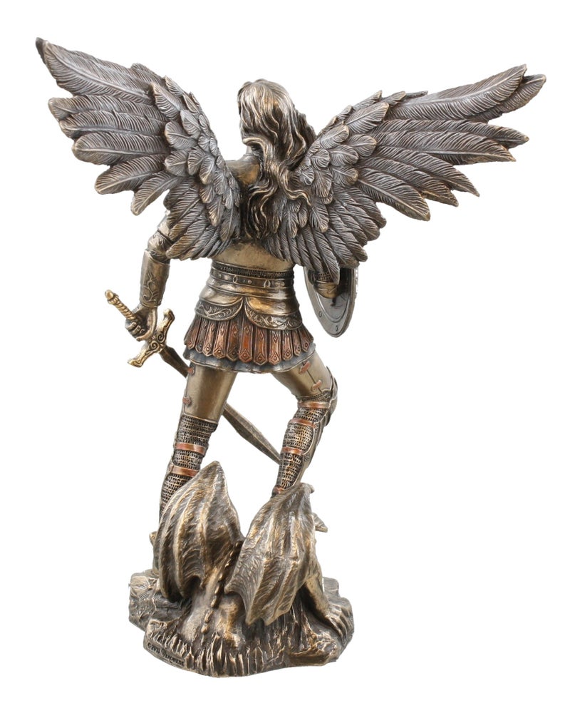 Unicorn Studio Studio Collection St. Michael with Sword and Shield - 9" Tall - Bronze Color - Image 4